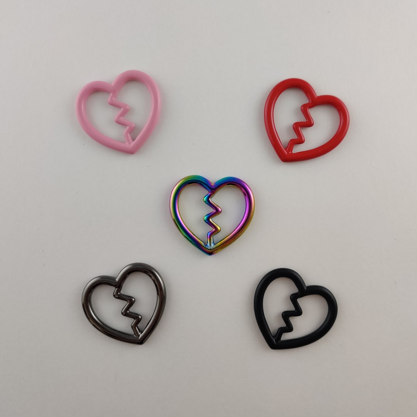 Colorful Mismatched Heart Breaker slip chain