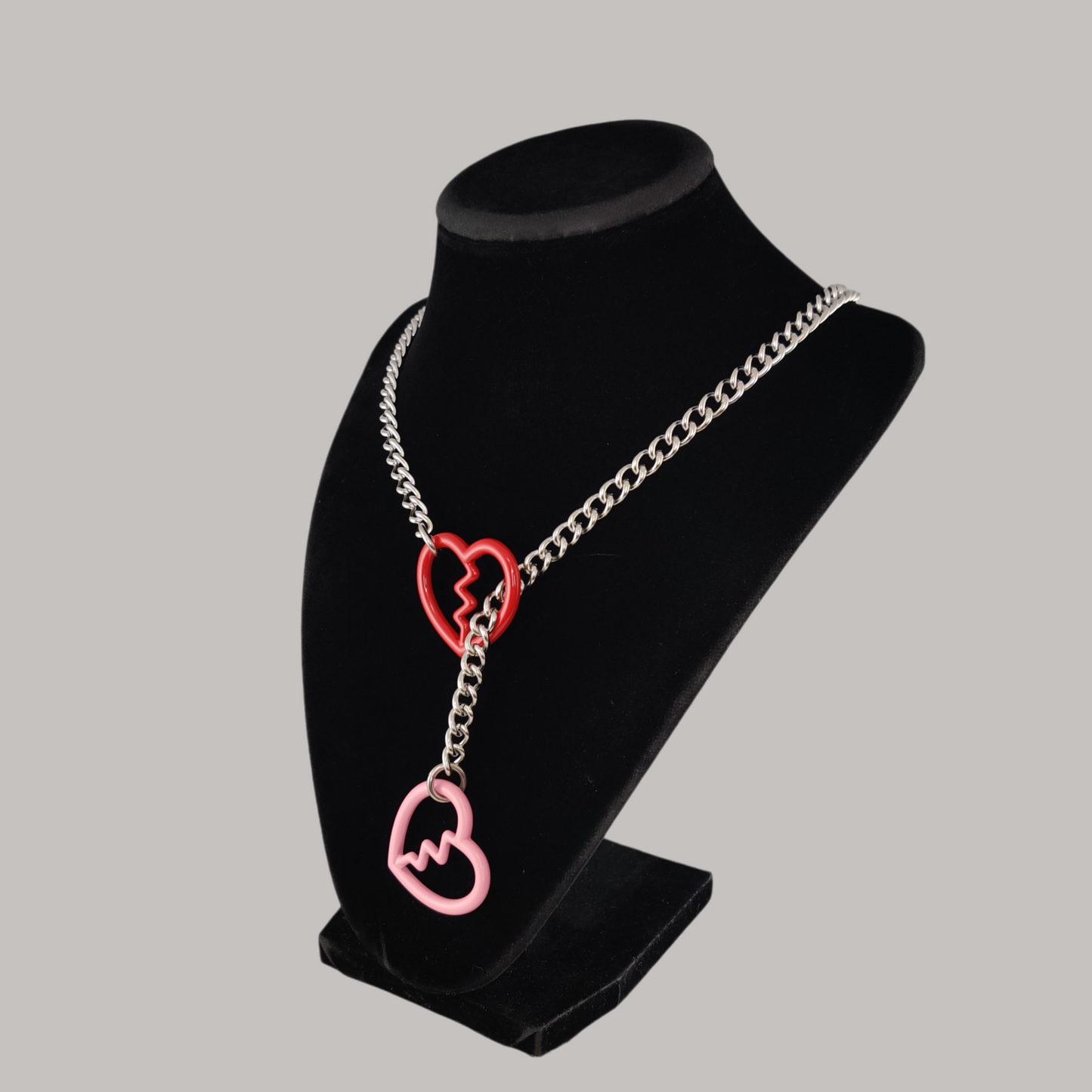 Colorful Mismatched Heart Breaker slip chain