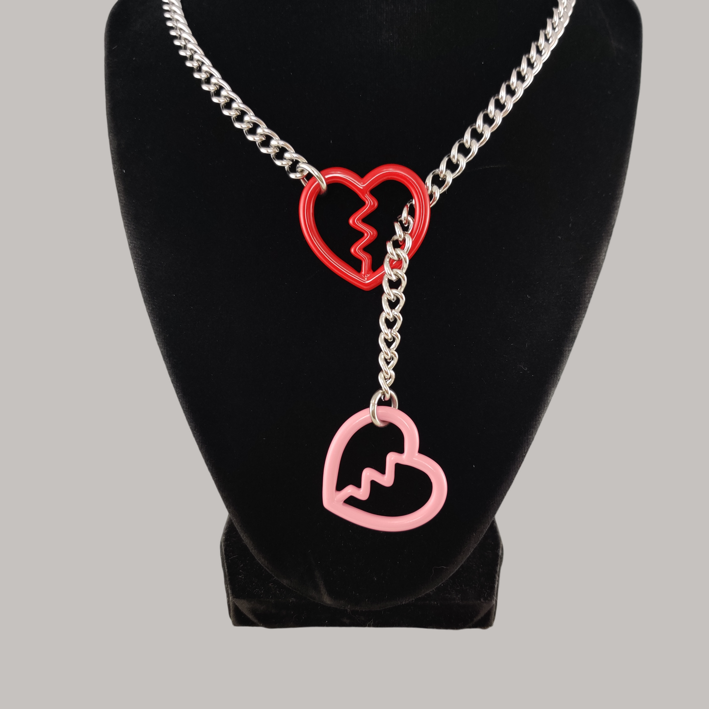 Colorful Mismatched Heart Breaker slip chain