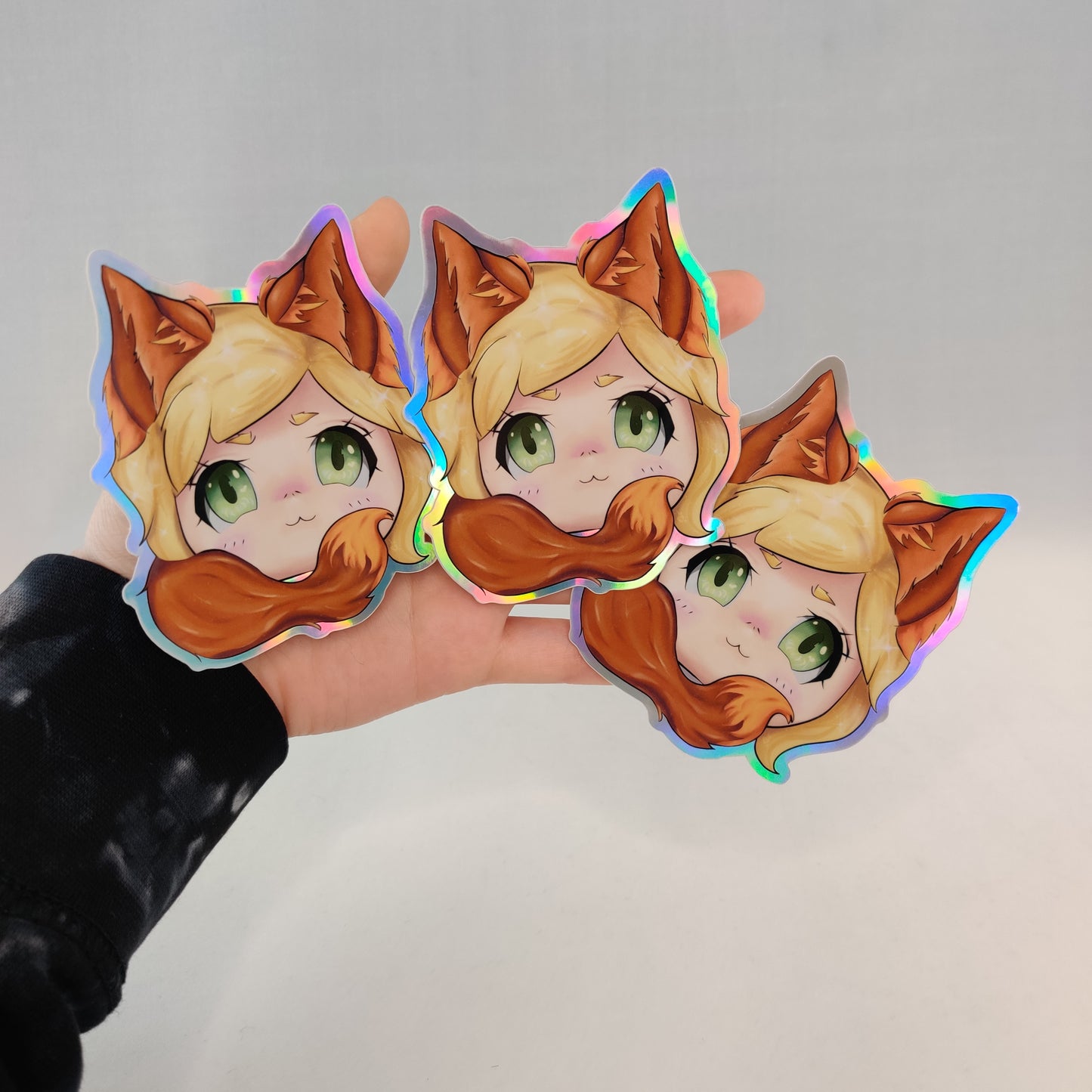 Holographic fox sticker