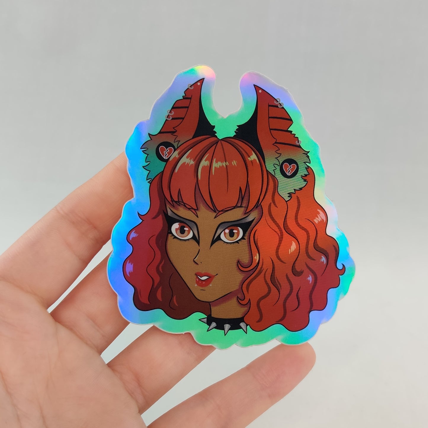Holographic baby bat sticker