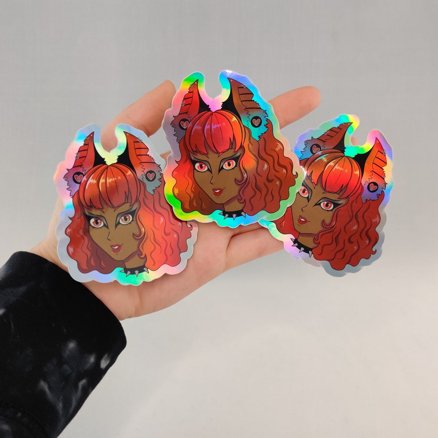 Holographic baby bat sticker