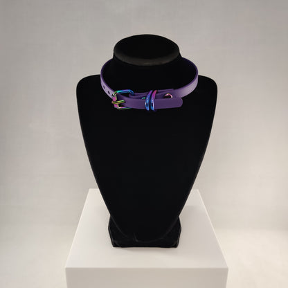 Rainbow Heart Breaker choker in purple