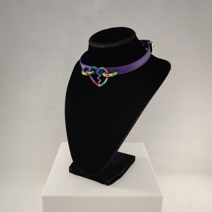 Rainbow Heart Breaker choker in purple