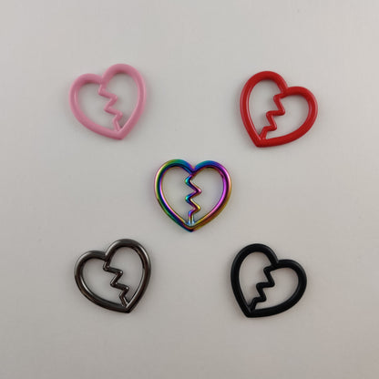 Colorful Mismatched Heart Breaker slip chain