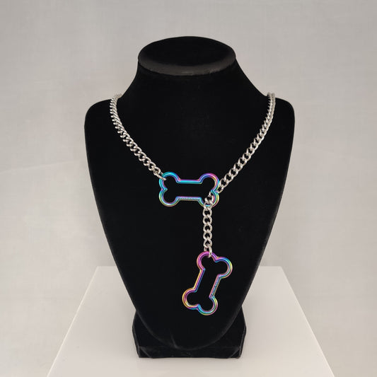 Rainbow Doggy Bone slip chain