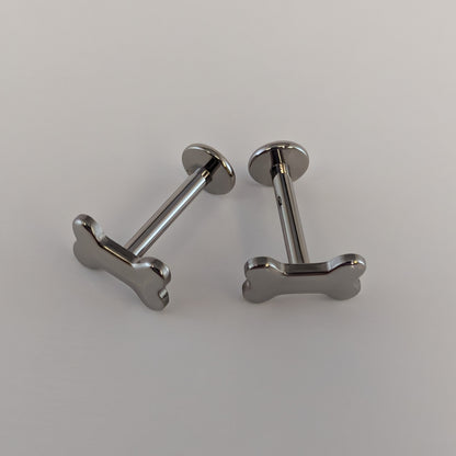 Threaded Doggy Bone Studs - Pair