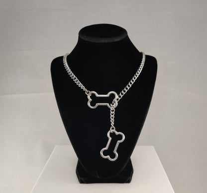 Silver Doggy Bone slip chain