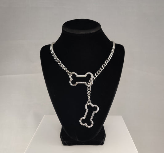 Silver Doggy Bone slip chain