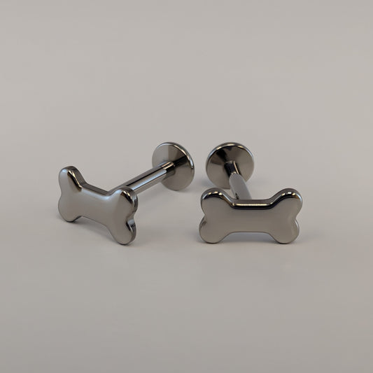 Threaded Doggy Bone Studs - Pair