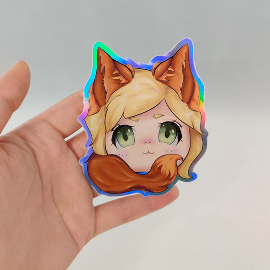 Holographic fox sticker